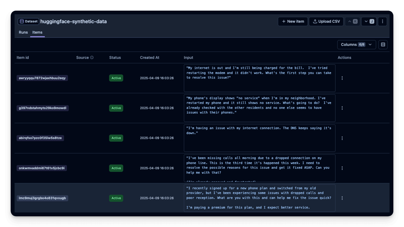 Hugging Face Synthetic Dataset